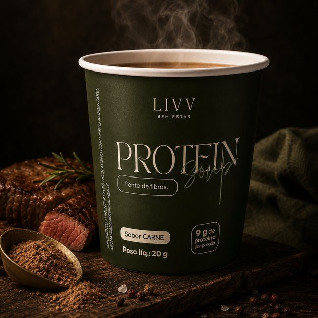 Copo LIVV Protein Soup sabor carne